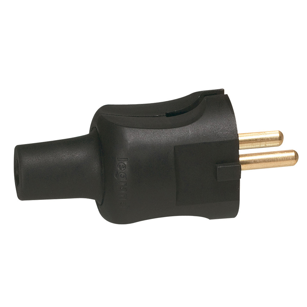 LEGRAND stekker rubber recht zwart 050451 - 050451 legrand 1000 - 11003355