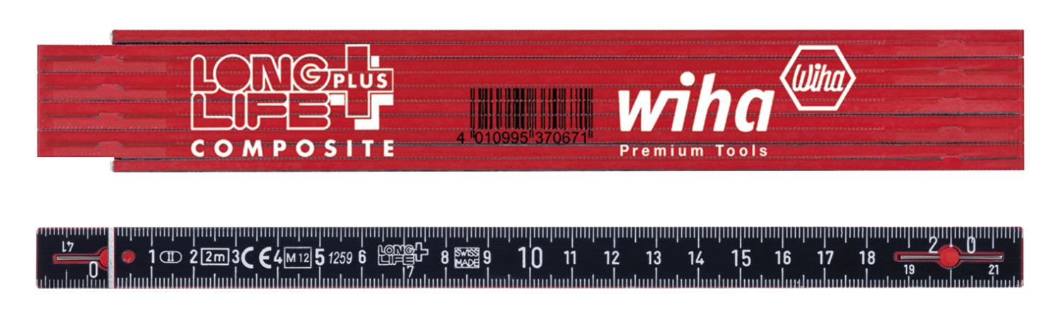 WIHA Longlife Plus Composite Duimstok 410 2005 metrisch 10 delen rood/ - 09b165bb dc22 4f33 8711 de2ccd3794fb - 20013743