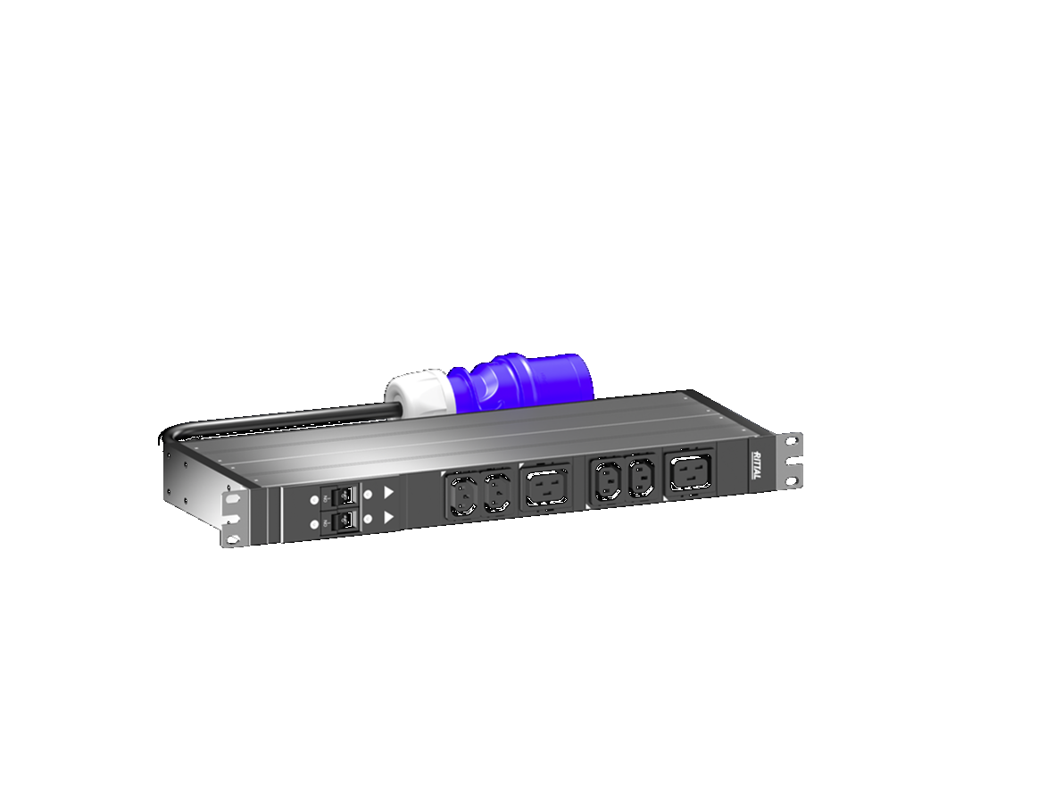 Rittal PDU 19i Basic 32A/1F CEE 4xC13 / 2xC19 - 1081px fri191513695 - 20135807