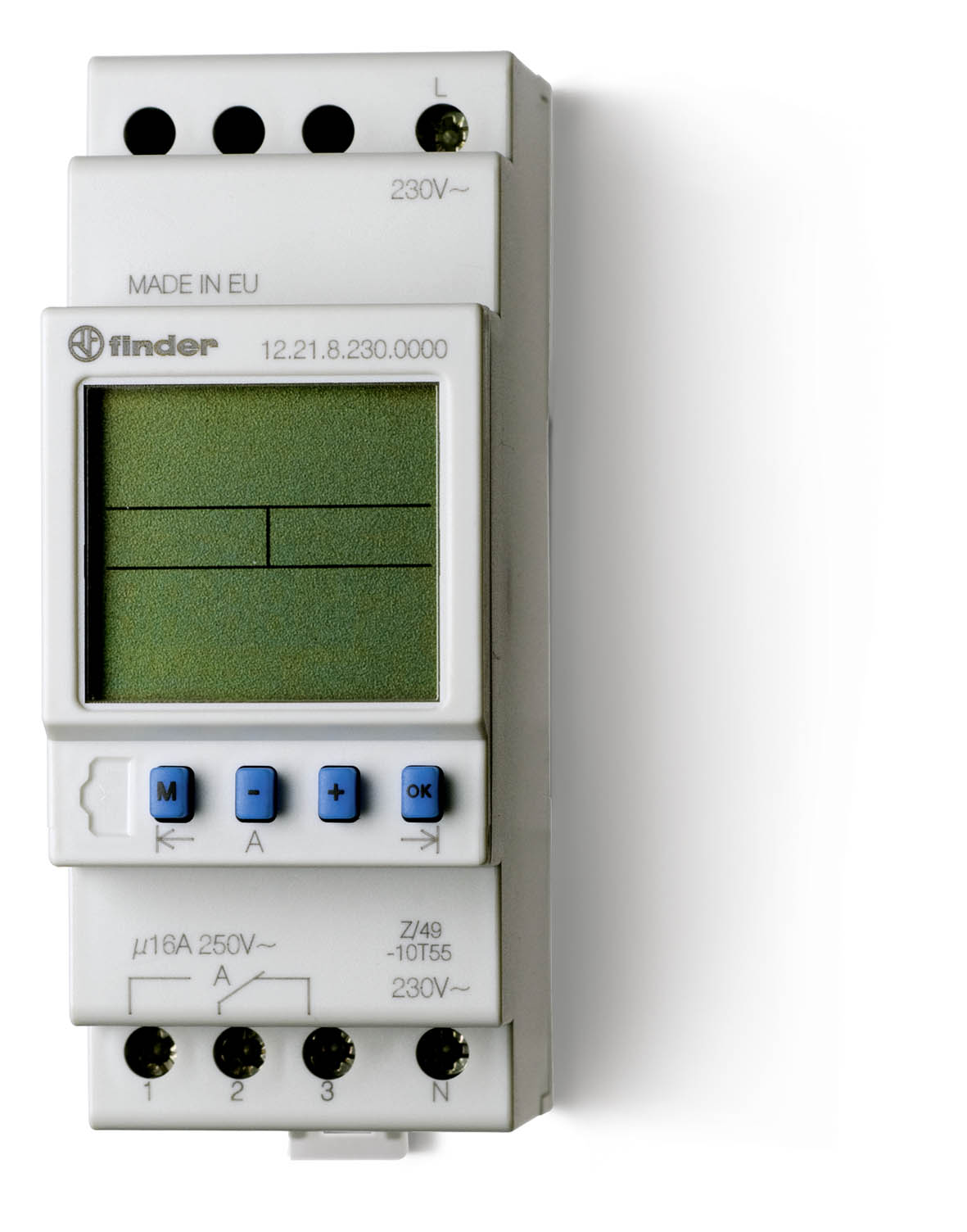 FINDER tijdklok wekelijks 1w 16a 230vac 12.21.8.230.0000 - 122182300000 - 4375092