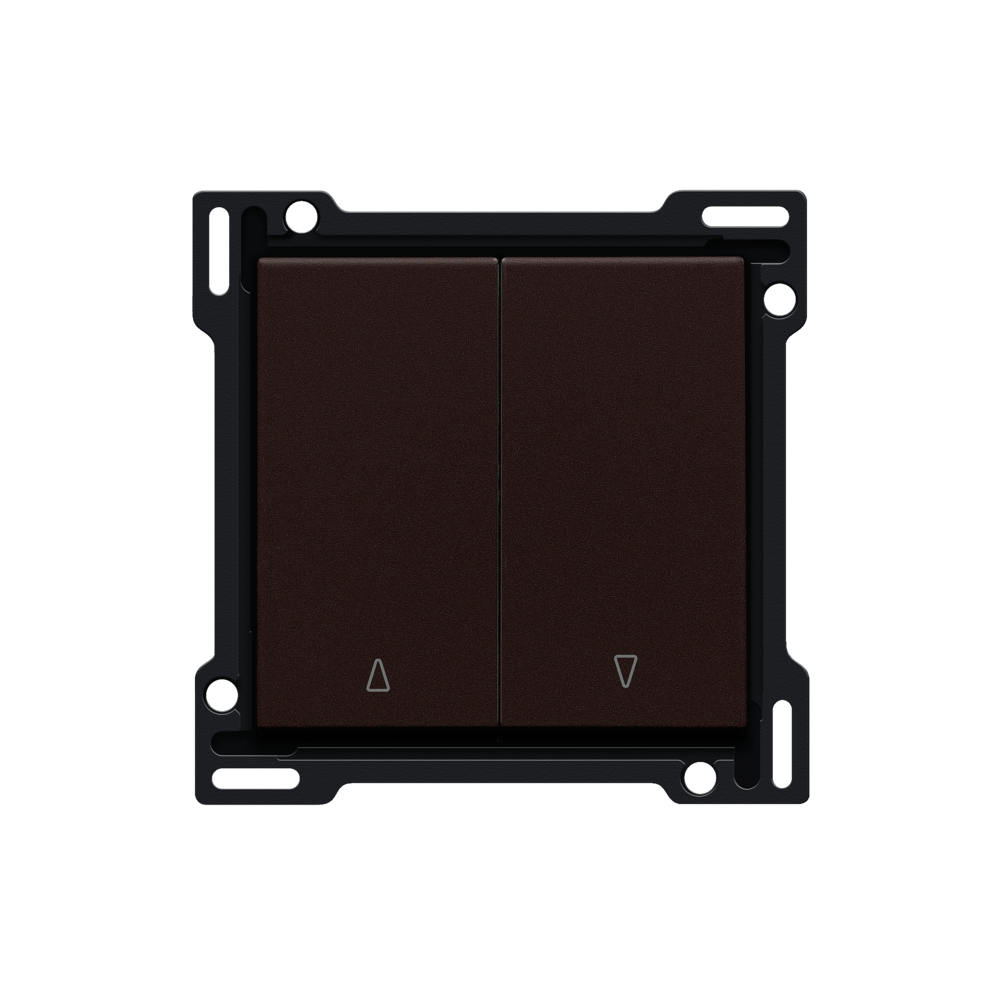 Niko Afwerkingsset voor tweevoudige rolluikdrukknop, dark brown coated - 124 65914 foto - 20055122