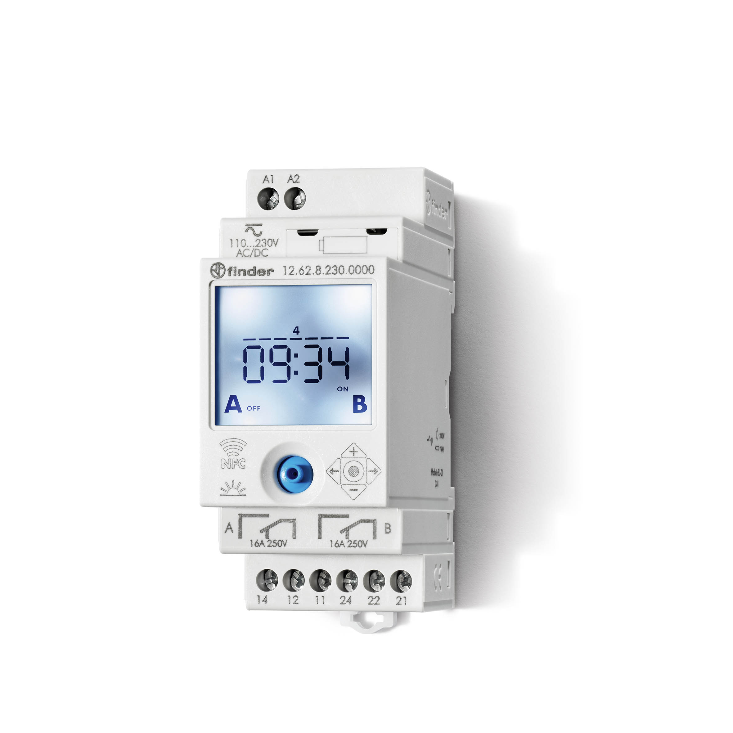 FINDER tijdschakelklok 2w 16a 230vac 12.62.8.230.0000 - 126282300000 - 11005625