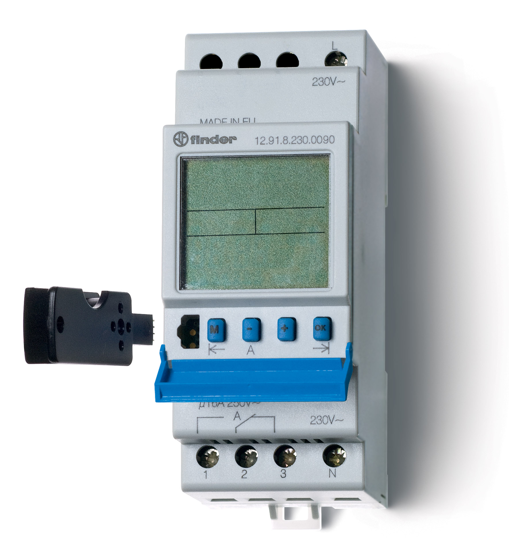 Finder FIN TIJDSCH.KLOK 1W 16A 230VAC - 1291 0090 - 20006020