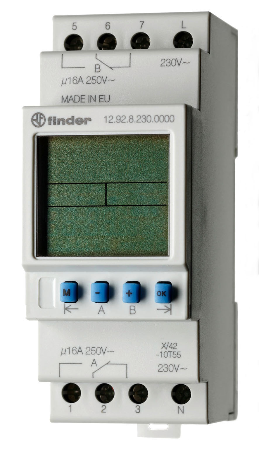 FINDER tijdklok wekelijks 2w 16a 230vac 12.92.8.230.0000 - 1292 - 4375069