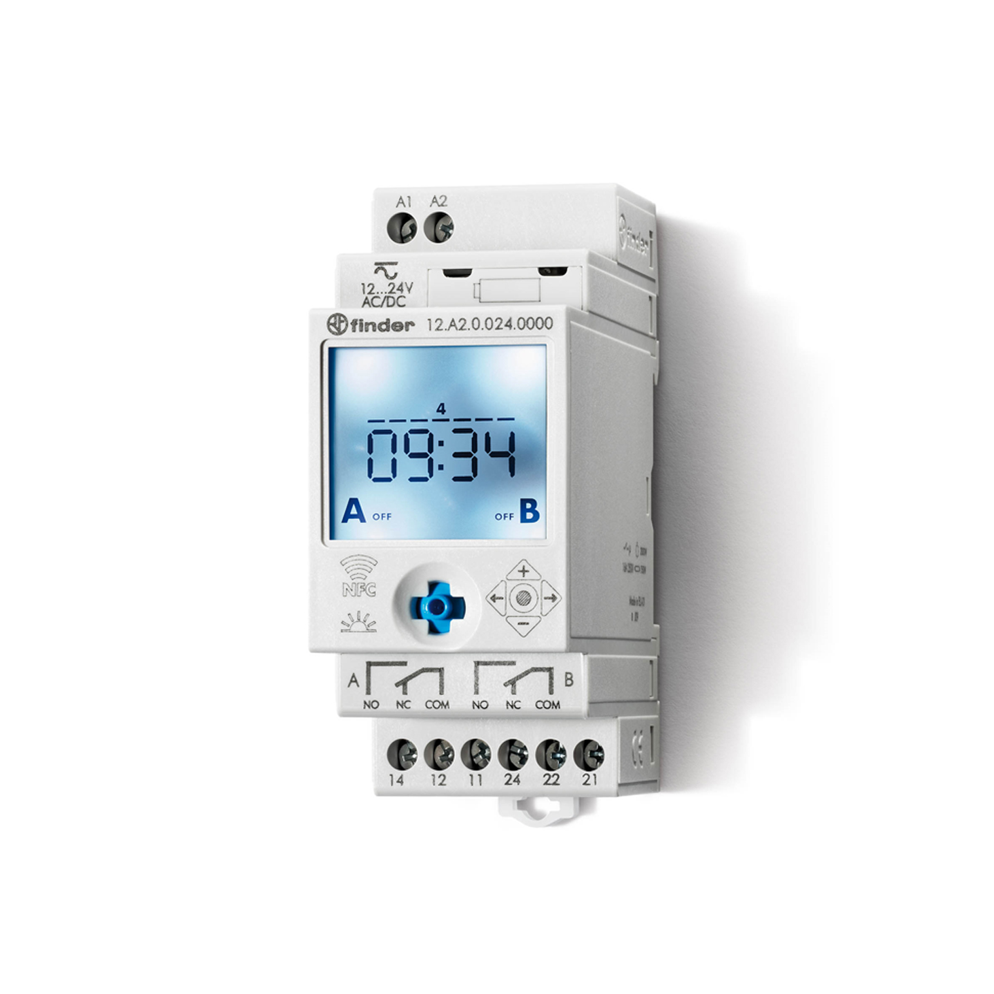 FINDER tijdschakelklok 2w 16a 12-24v ac/dc 12.A2.0.024.0000 - 12a200240000 - 4375526