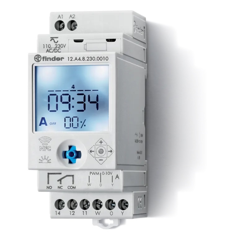 FINDER tijdsch.klok 0-10v 230vac 12.A4.8.230.0010 - 12a4 - 11007319