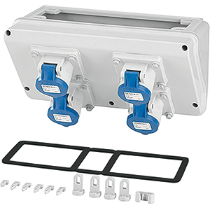 Hensel Mi Connectionbox IP44 4x16A 3p 230V CEE. Breedte 300mm - 20001454 etim internet - 20011161