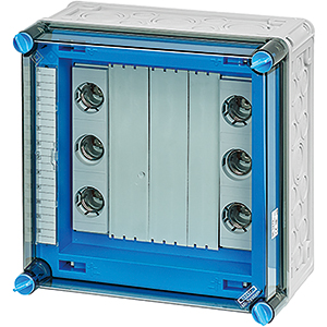 Hensel Mi Zekeringkast IP65. 2x25A 3p DII E27. op Rail 630A 5polig. 300x300mm - 20001487 etim internet - 20010960