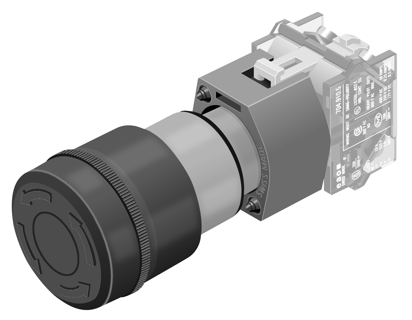 EAO 704.064.2A noodstop met draaiontgrendeling ge/ro 37mm - 20230126081422834 230012751 - 11002186