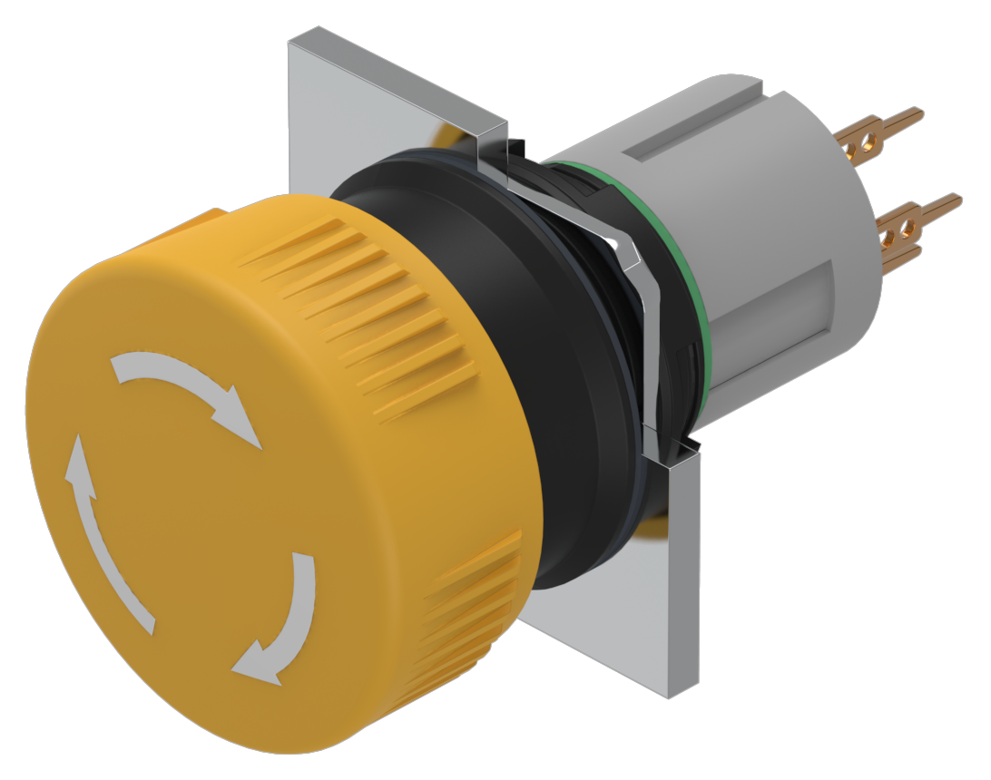 EAO Stop Switch with twist release yellow 2NC U gold - 20230221123221794 482429124 - 20042888