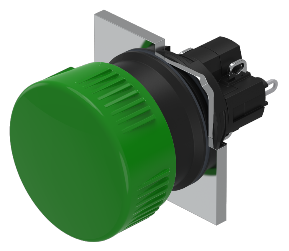 EAO Paddenstoeldrukknop D24 puls groen 1M+1V soldeercontact - 20230221123523326 498943589 - 20042856