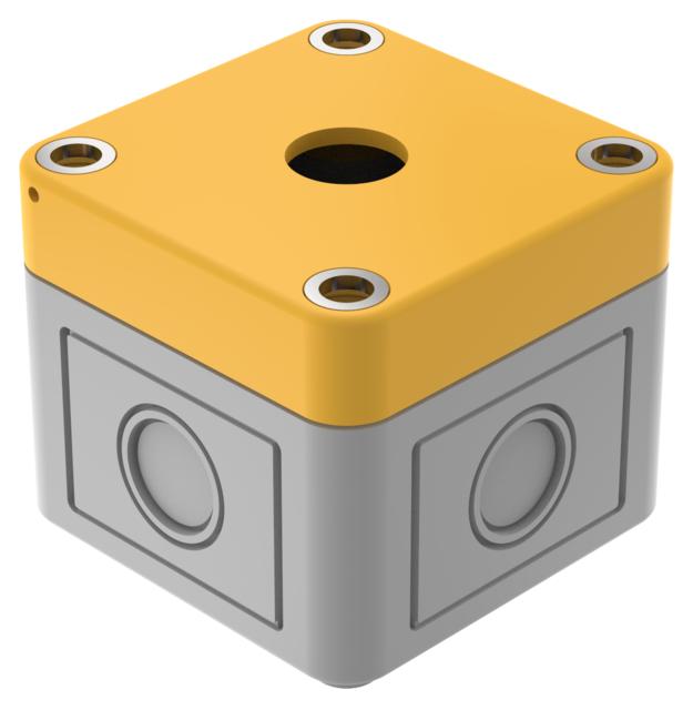 EAO Opbouwkastje geel 65x65x57mm - 20230221123928858 663065847 - 20043410
