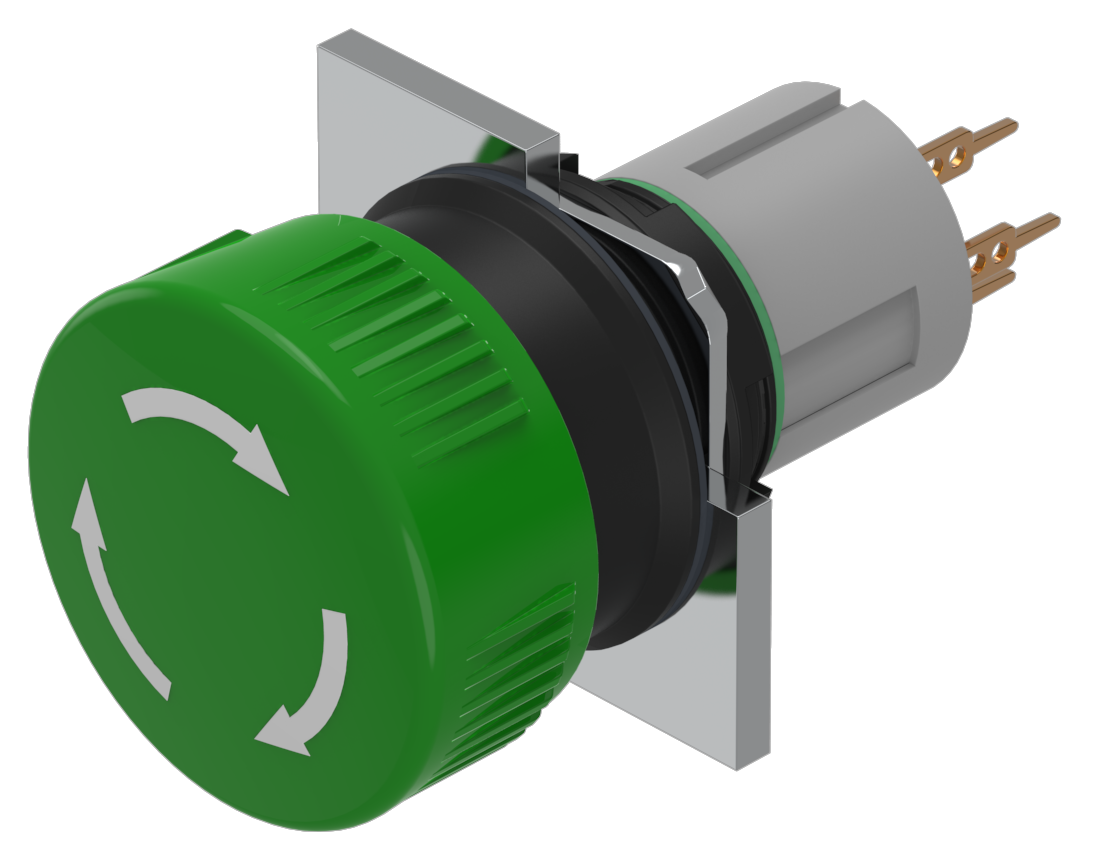 EAO Stop Switch with twist release green 2NC U gold - 20230221123943296 1686744937 - 20042889