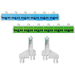 Hensel PE en Nul-Insteekklem 2x6x25-2x24x4 mm&sup2;. Groen/Blauw - 26002141 etim internet - 20010498