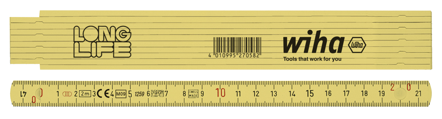 WIHA Longlife Duimstok 410 2000 metrisch 10 delen (geel) 15mm/2m - 261ef2ec a0d1 4984 906c bd9f68551229 - 20013289