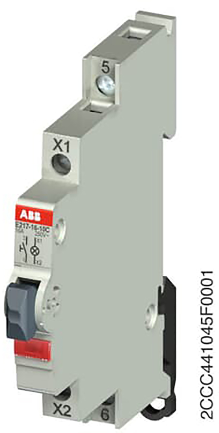 ABB Componenten Drukknop LED kleur Rood, 16A, 1M, 115-250VAC - 2ccc441045f0001 - 20112085