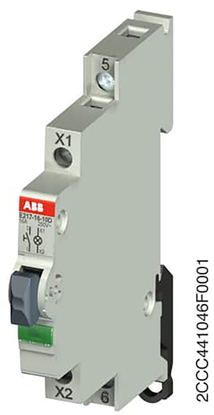 ABB Componenten Drukknop LED kleur Groen, 16A, 1M, 115-250VAC - 2ccc441046f0001 - 20112086