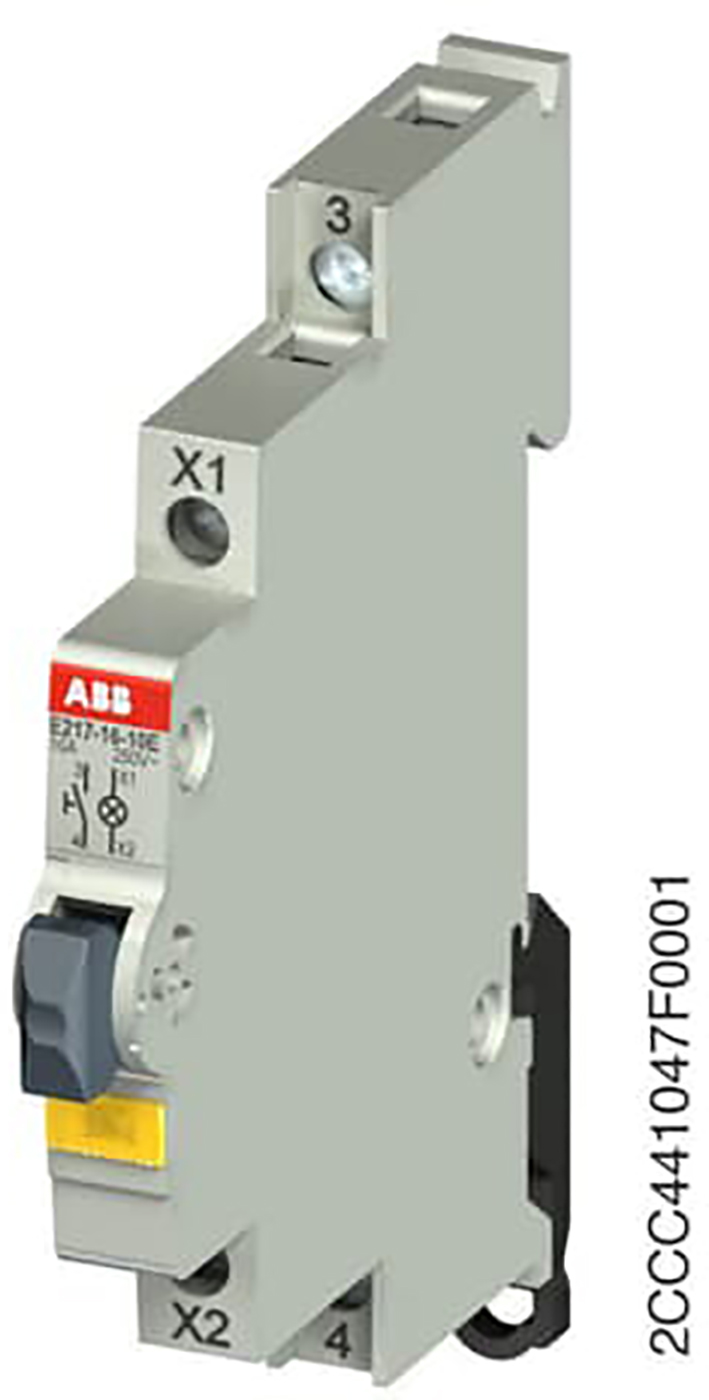 ABB Componenten Drukknop LED kleur Geel, 16A, 1M, 115-250VAC - 2ccc441047f0001 - 20112087