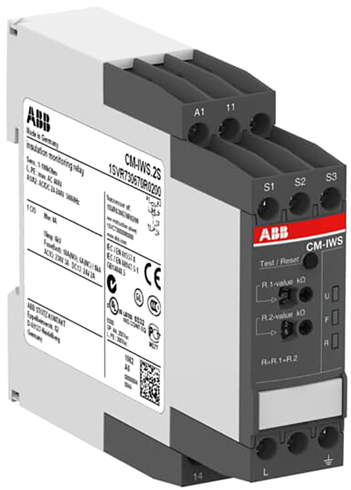 ABB isolatiebewakingsrelais CM-IWS.2S 1CO 1-100kOhm 24-240V - 2cdc251016v0012 - 11002772