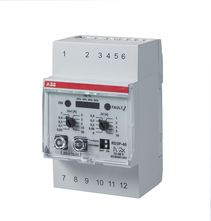 ABB Componenten Aardlekrelais 12-48 V AC/DC Voor alarm + frequentie filter Led status, - 2csc400689f0001 rd3p 48 - 20124305