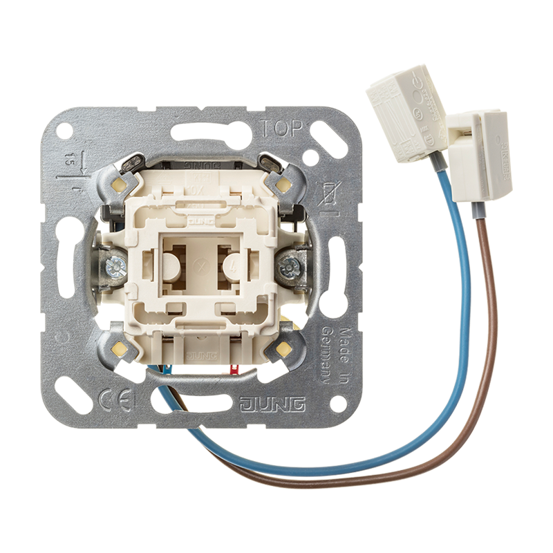 Jung Impulsdrukker 1-pol.wissel m.N-kl.& LED - 4011377030497 - 20014686
