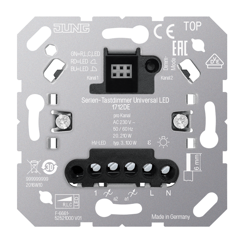 JUNG serie tastdimmer universeel led 1712DE - 4011377166929 - 3439103