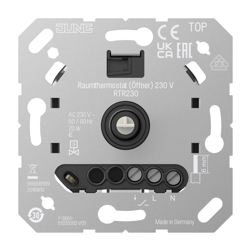 Jung Ruimtethermostaat 230V verwarmen - 4011377195417 - 20020437