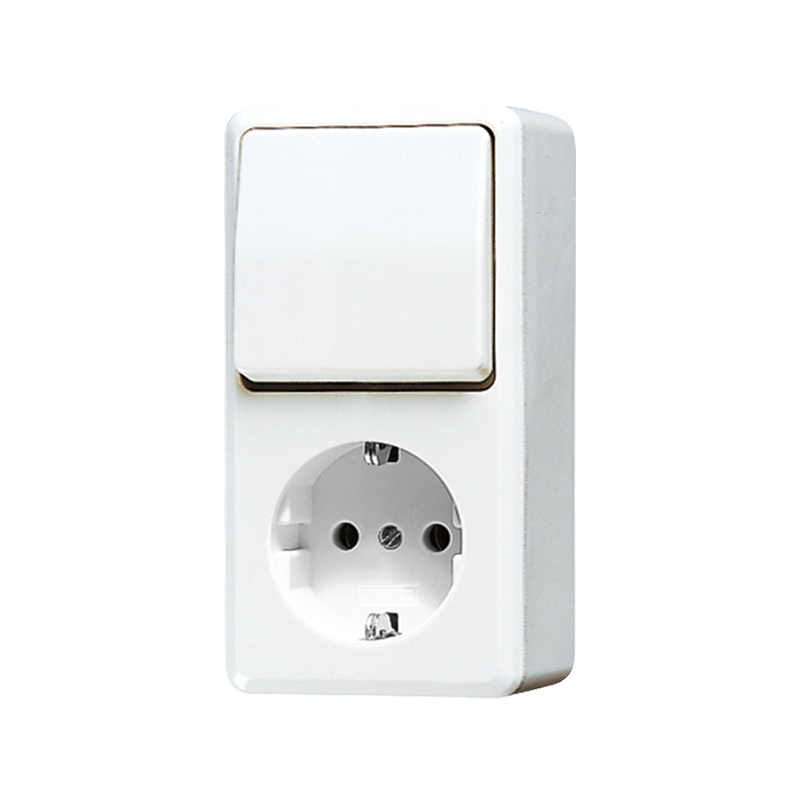 JUNG combi wissel opbouw alpin wit 676AWW - 4011377857704 - 11004114