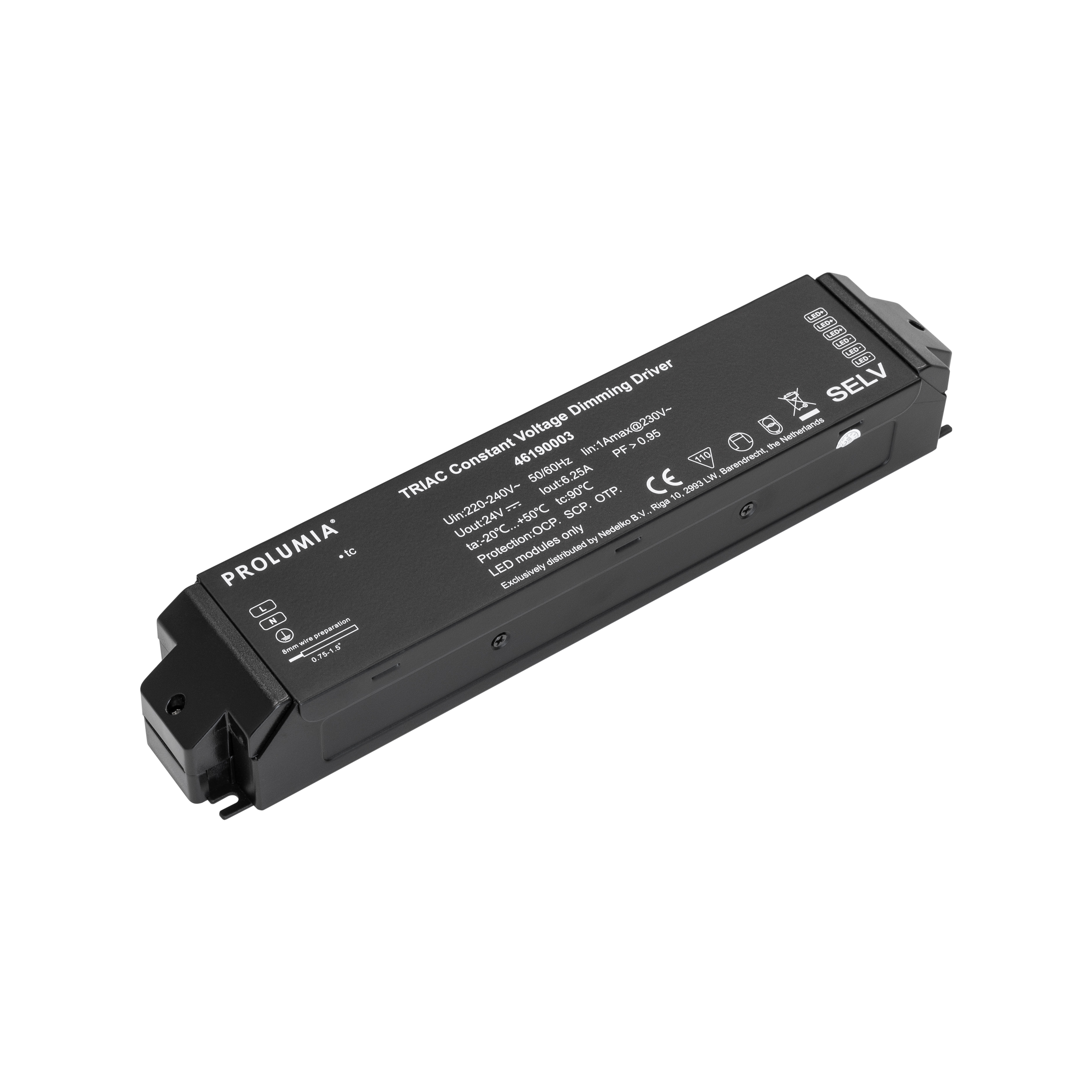PROLUMIA led driver cv 150w 6,25a 24v tr to - 46190003 prolumia triac dimbare voeding isolated web - 11008623