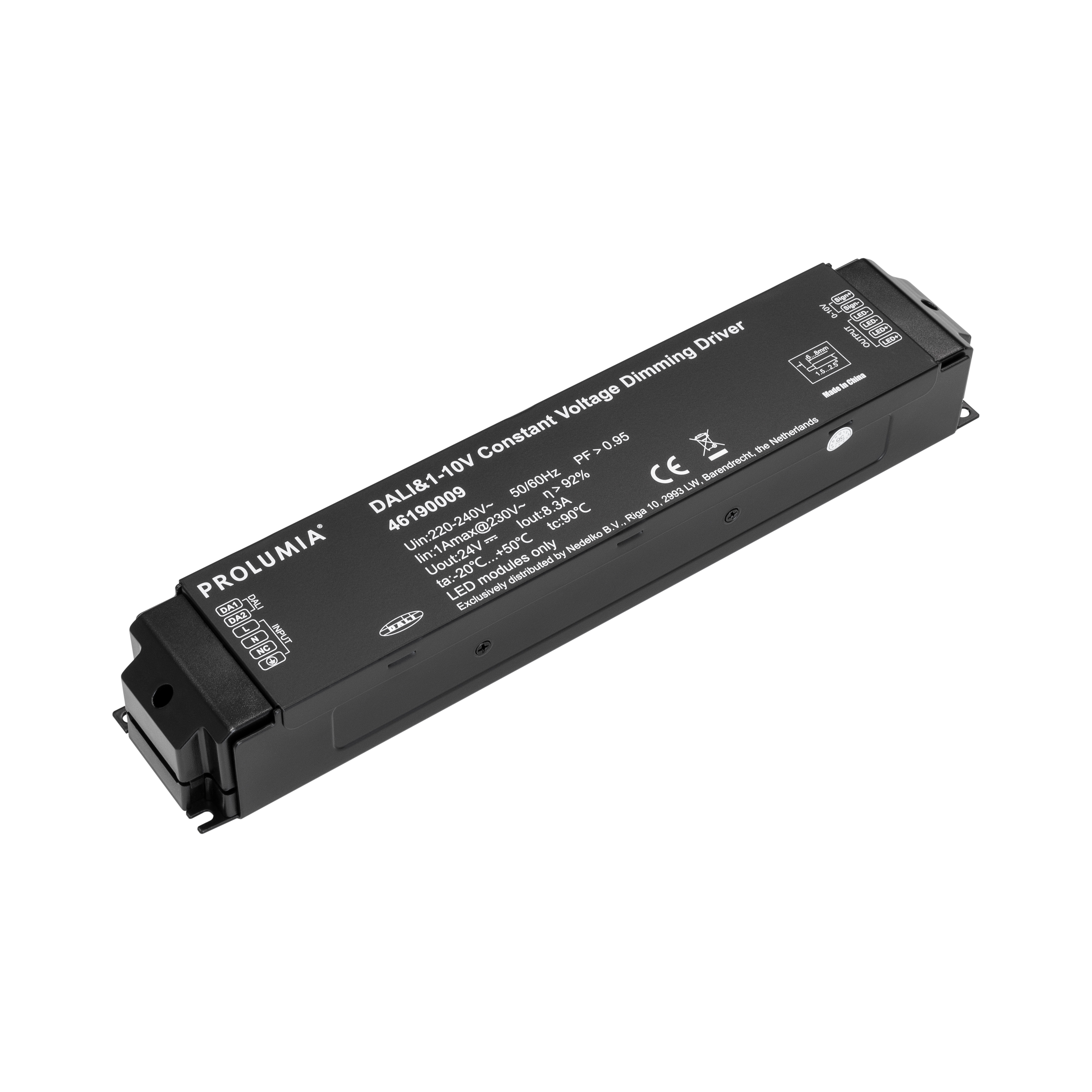 PROLUMIA Powersupply 24Vdc, 200W, dimbaar met, Dali, 0-10V - 46190009 prolumia 5 in 1 dimbare voeding isolated web - 11001691