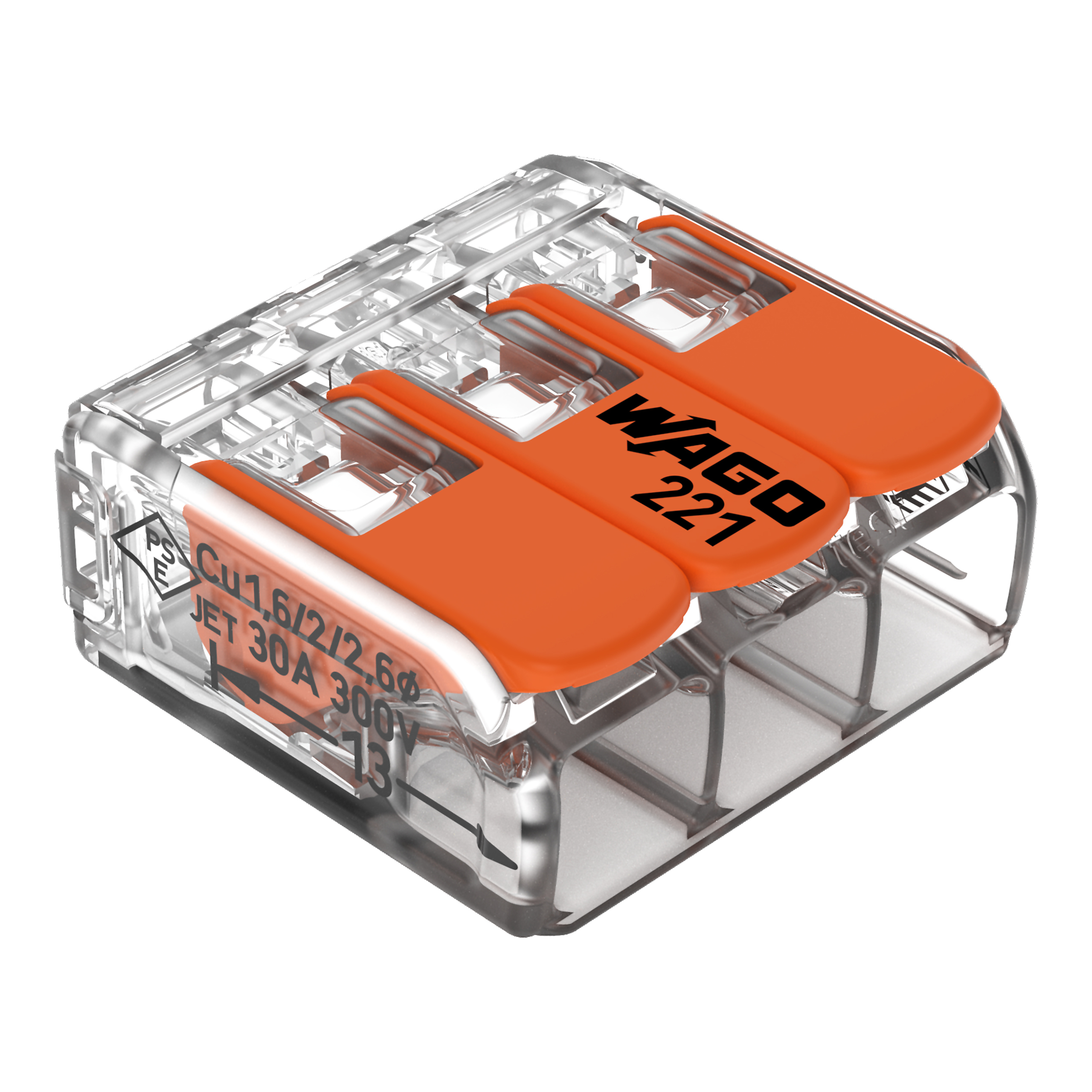WAGO 3v verb.klem met clip 6mm&sup2; a 30 stuks 221-613 - 4c8656c3 4ced 4725 89d2 06b2e42e6a95 - 5035763