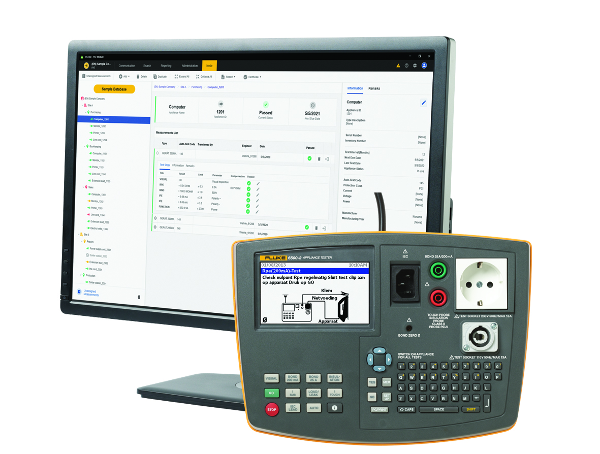 Fluke 6500-2 NL KIT 2, DRAAGBARE-APPARATENTESTER, SET, NL incl. TRUTEST ADV - 5279052 6500 2 de kit 2 - 20011957