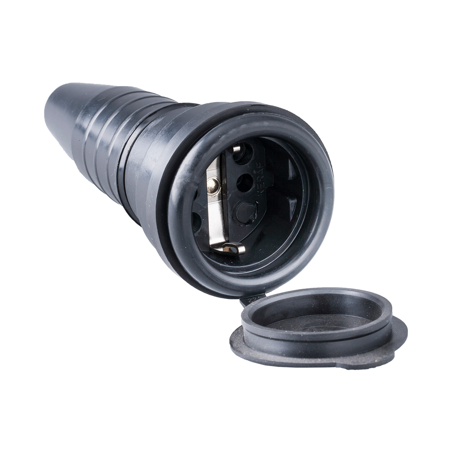Keraf Volrubber koppelcontactstop 16A 250V~ randaarde incl rubber deksel - 5e5903344682c774e94300f02cbc1651 - 20157207