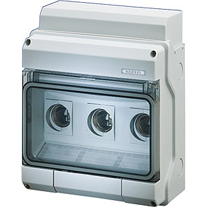 Hensel Zekeringbehuizing KV IP65. 9 mod. DII 3x25A. Tule invoer. +PE/N klem - 6100059 etim internet - 20010818