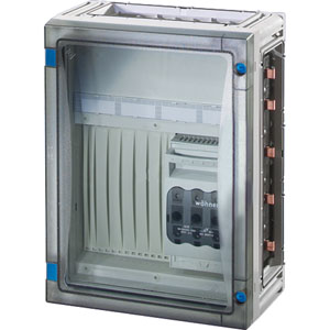 Hensel Lastscheiderkast 1x125A NH00C 3p op Rail 250A. 5pol. 270x360 wand Open - 68000118 etim internet - 20010578