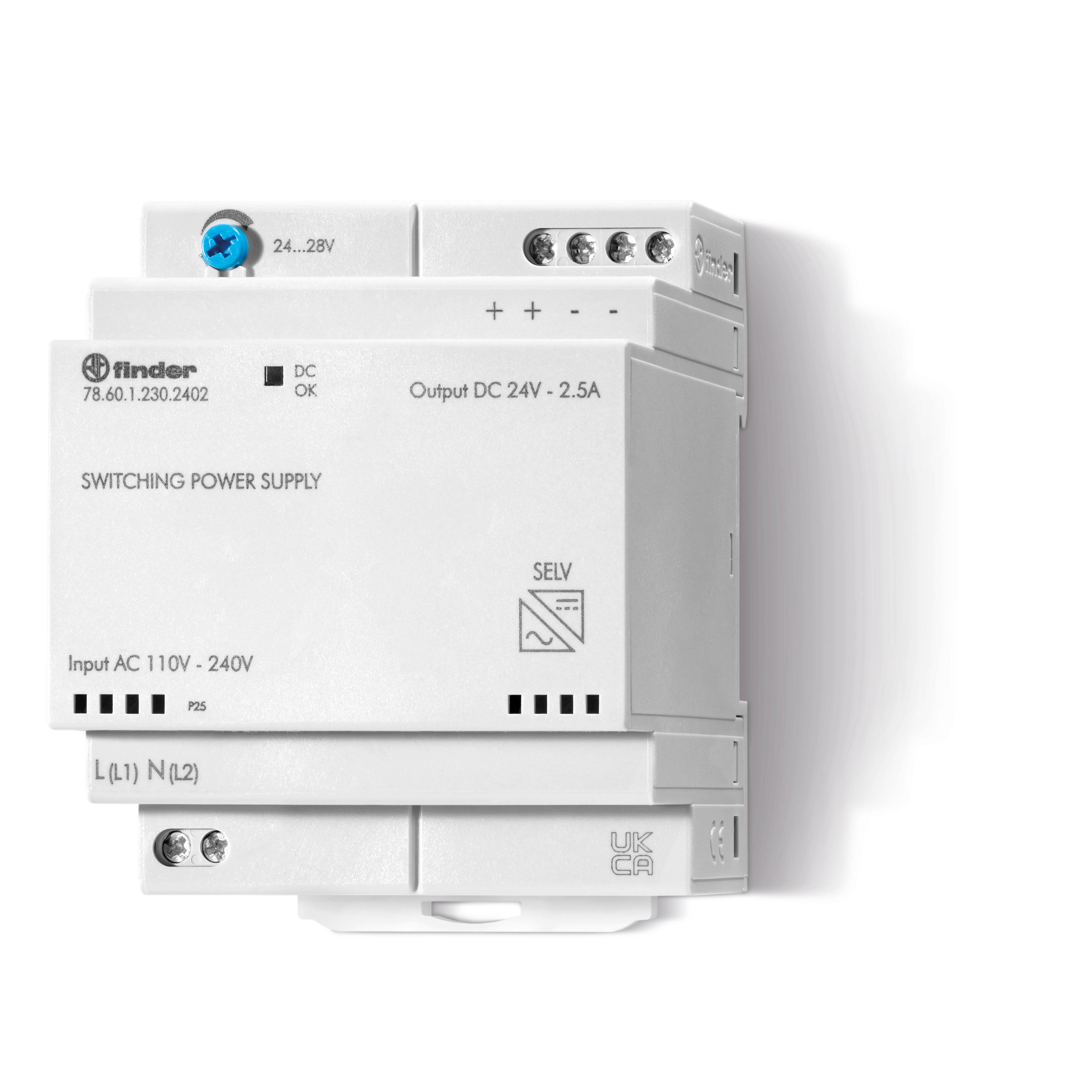 Finder FIN VOEDING 24VDC 2,5A 60W - 786012302402 - 20007943