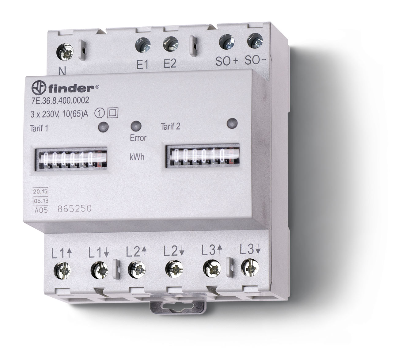 Finder FIN KWH METER 3x65A 100 puls/kWh MID - 7e36 0002 - 20007945
