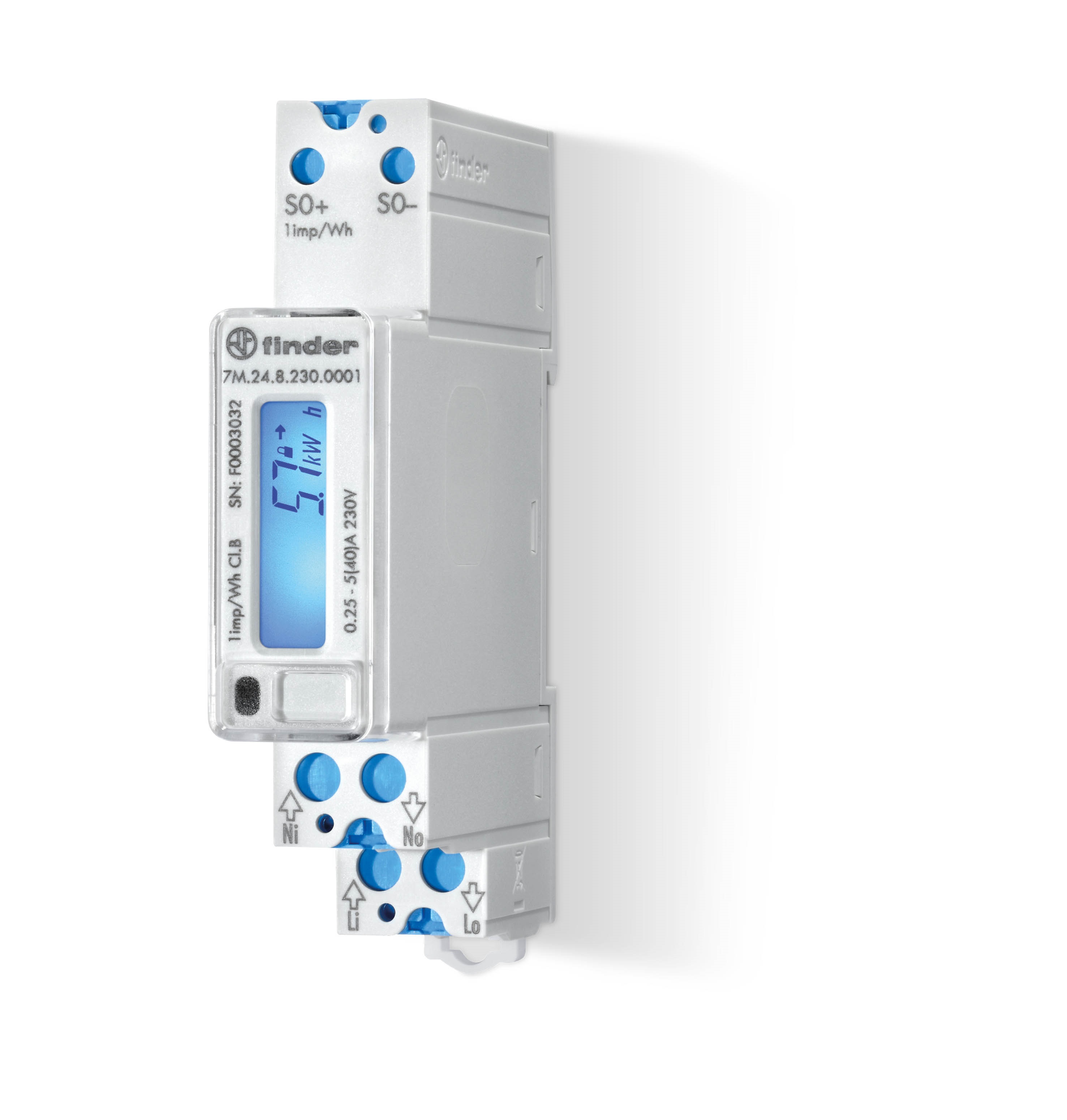 Finder FIN ENERGIMETER 1x40A LCD S0/zonder MID - 7m2482300001 - 20008041