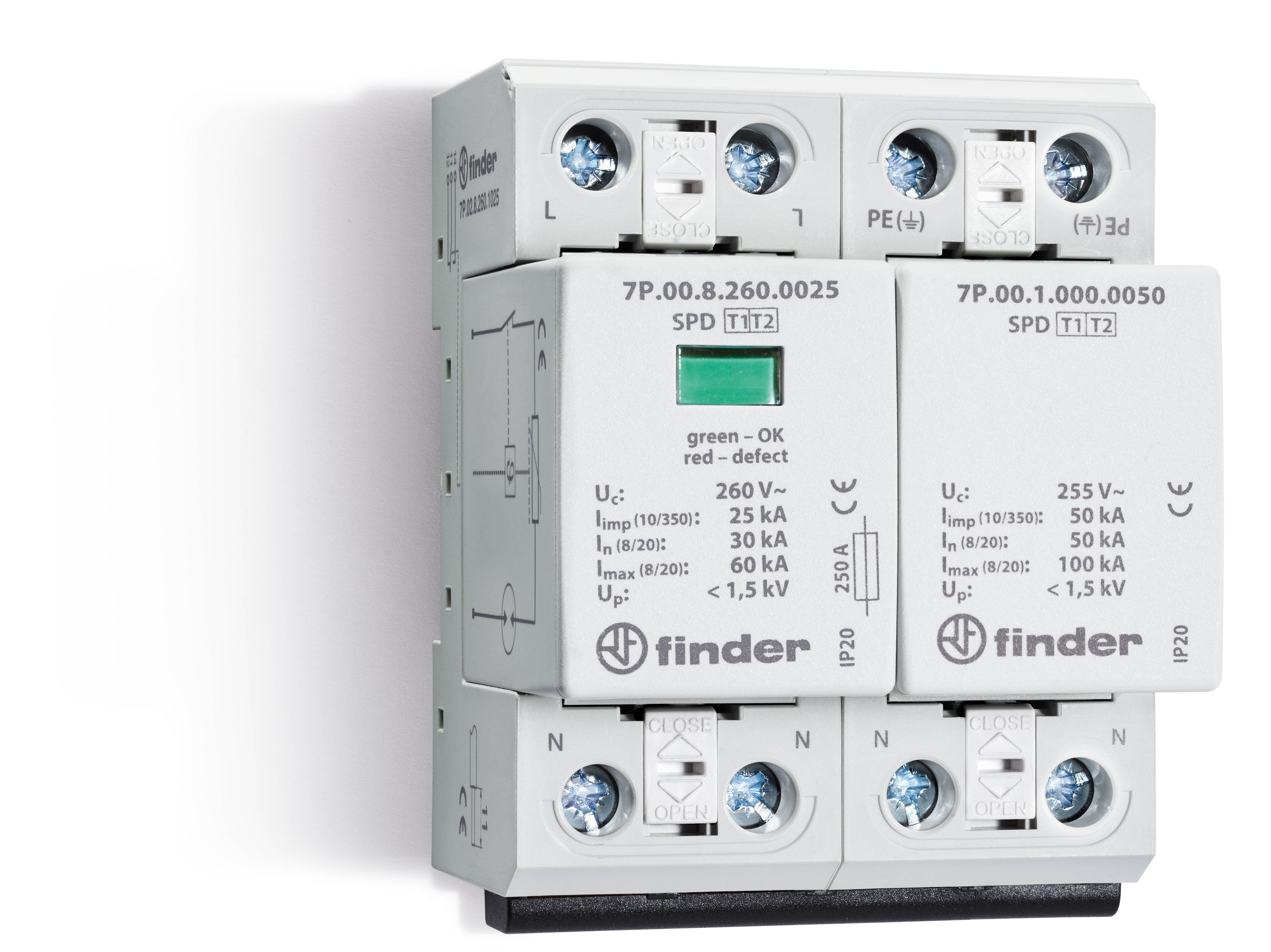 Finder FIN SPD TYPE 1+2, 1FASE/1VAR.+VONK. - 7p0282601025 - 20008050