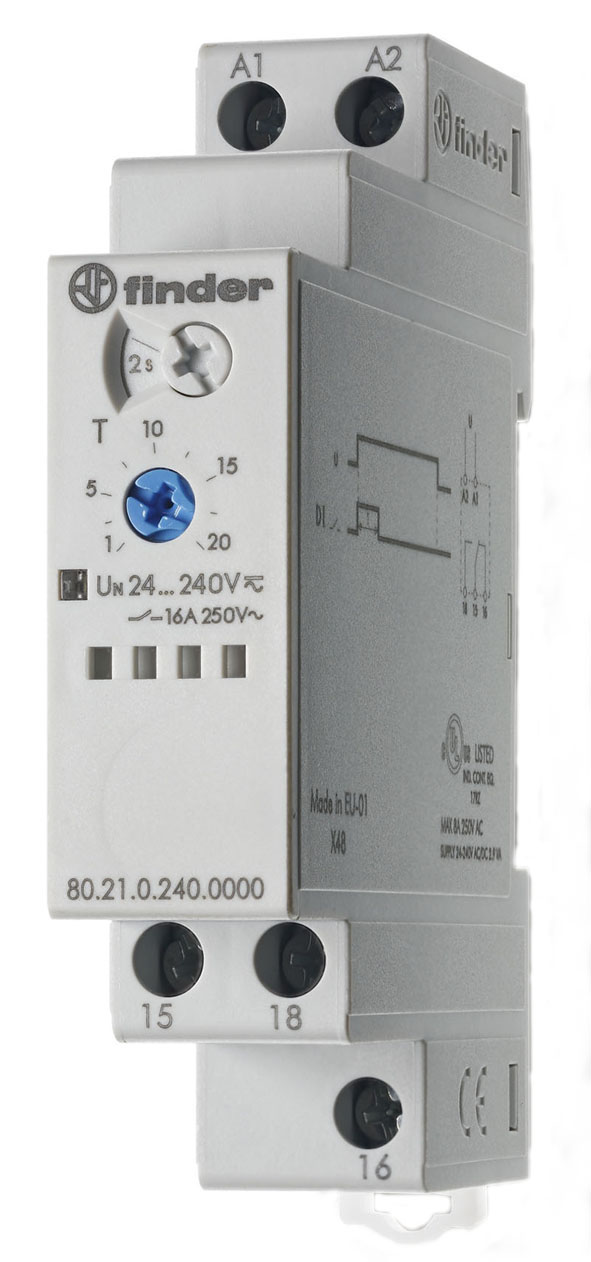 FINDER tijdrelais 1w 16a 24-240vuc 80.21.0.240.0000 - 8021 - 4375417