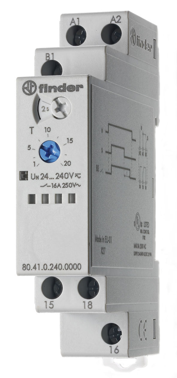 FINDER tijdrelais 1w 16a 24-240vuc 80.41.0.240.0000 - 8041 - 4375085
