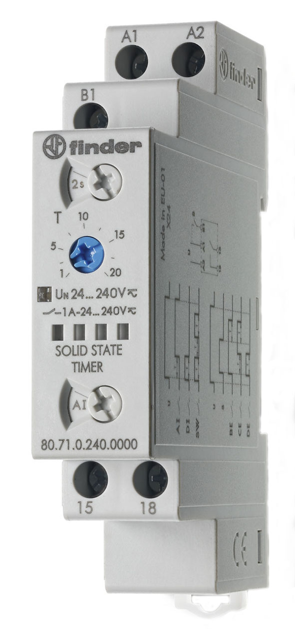 Finder FIN TIJDRELAIS 1M 1A SSR 24...240VUC - 8071 - 20008138