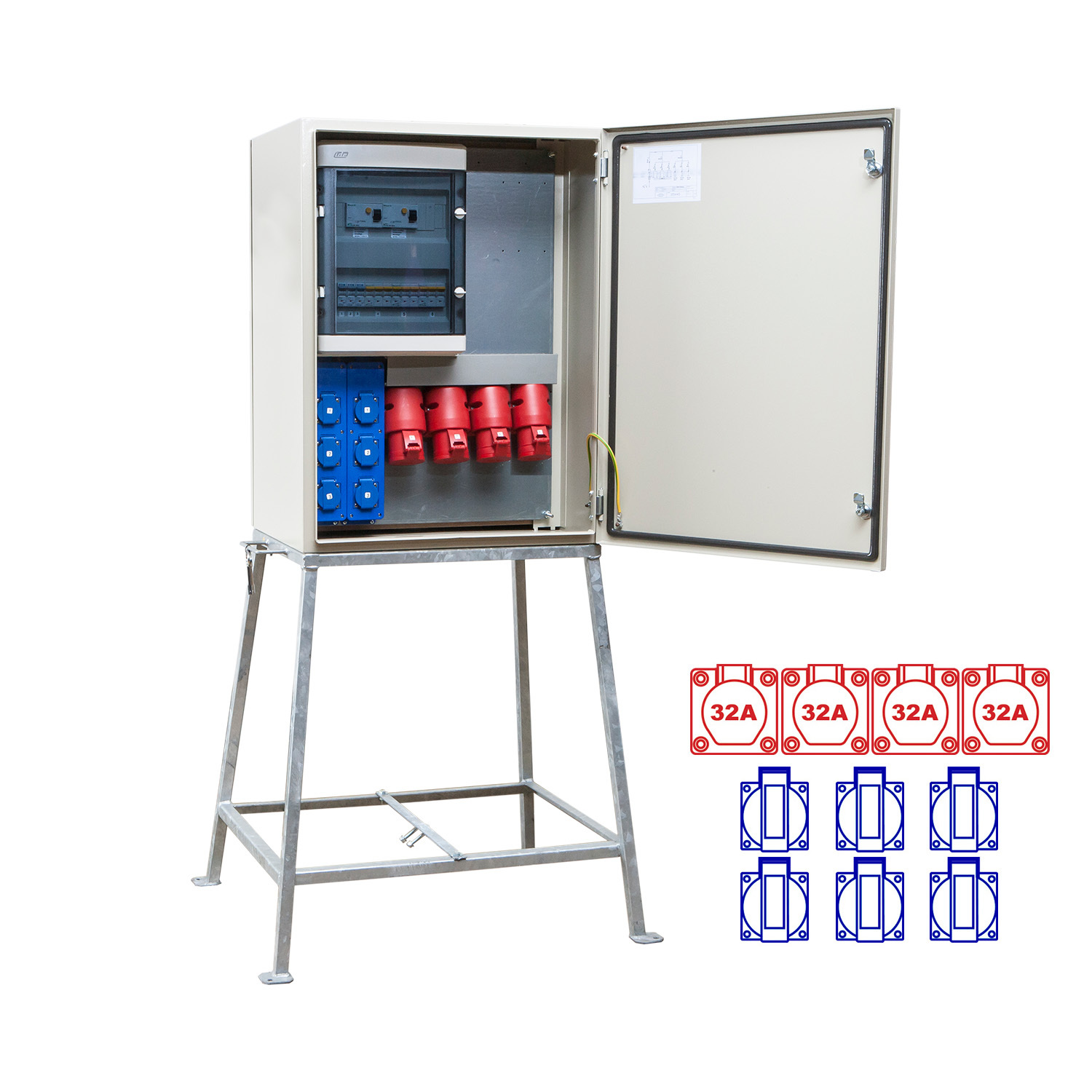 Keraf kWh-meterkast 63A 4x32/5 6xSchuKo - 826e38528a64f8b3563f327fd41befb3 - 20157200