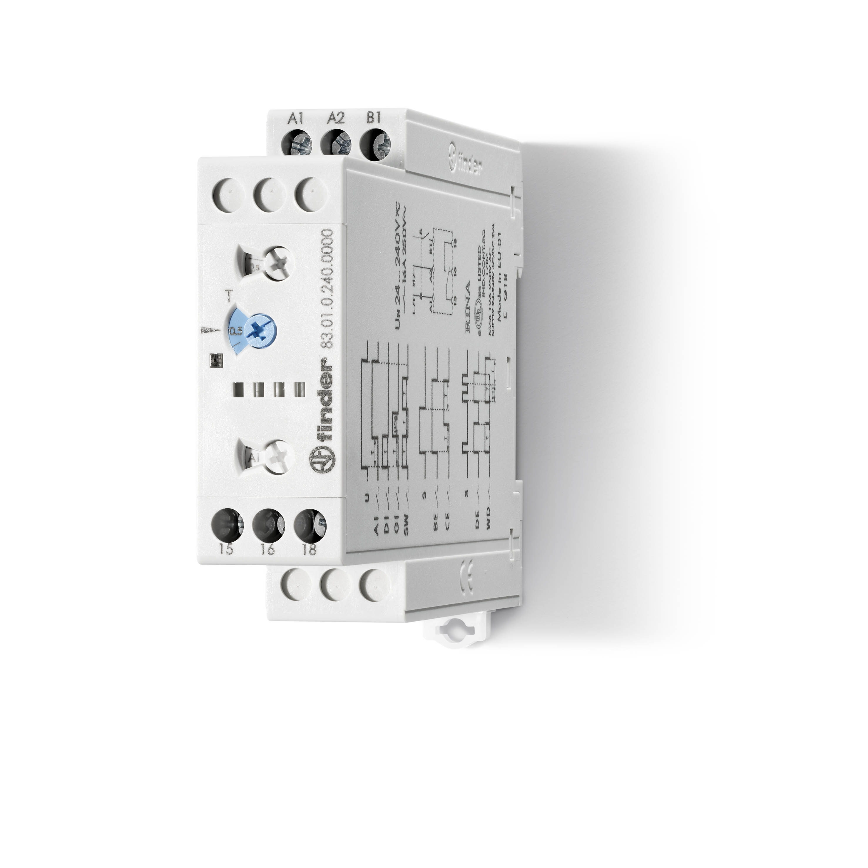 FINDER tijdrelais 1w 16a 24-240vuc 83.01.0.240.0000 - 830102400000 - 4375087