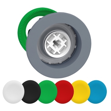 Schneider Electric flush mounted pushbutton head with set of 6 colored standard cap cp gr - 88f5a7ead2f3748af9352da216af8b80 - 20086320