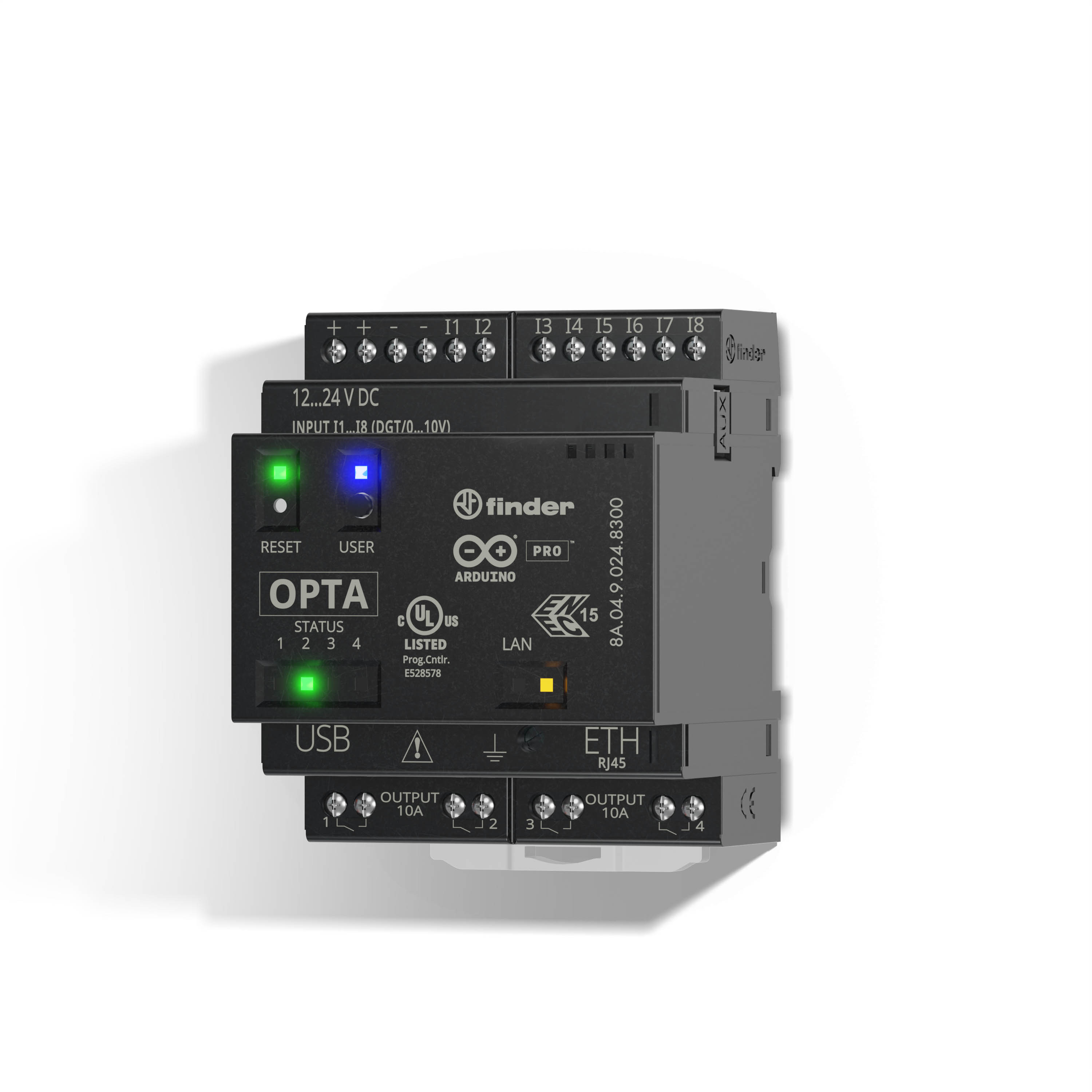Finder FIN REL PROG LITE 8IN/4UIT 12...24VDC - 8a0490248300 - 20008176