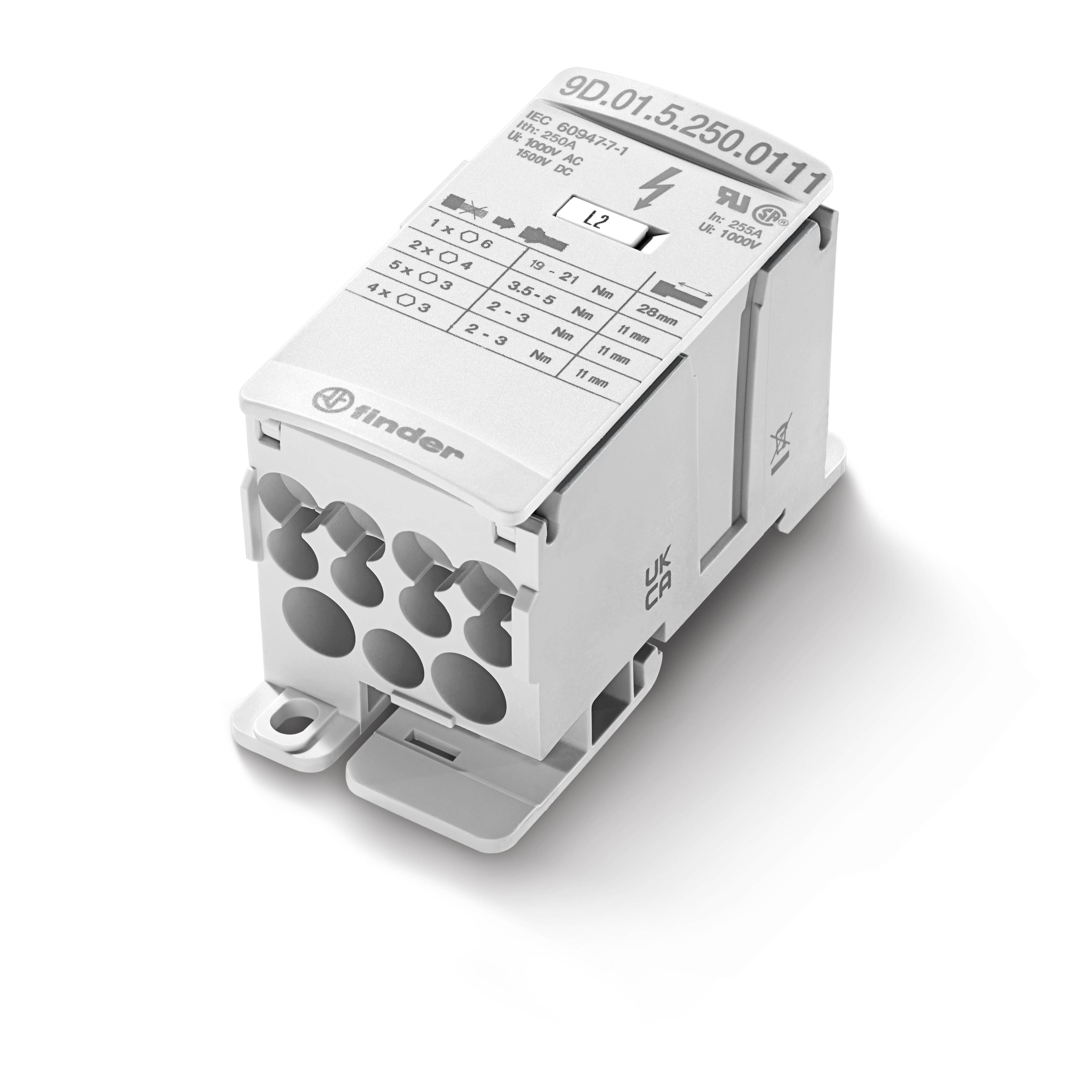 Finder FIN VERDEELBLOK 250A 1IN/11UIT - 9d0152500111 - 20008430