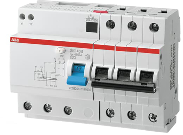 ABB Componenten Differentieelautomaat DS203M 3P B10 30mA 10kA Type A - 9iba182092 - 20124927