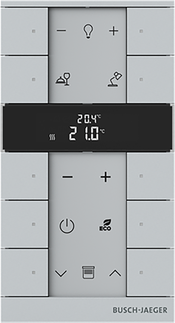ABB Busch-Jaeger FaH Tenton thermostaat 10-voudig aluzilver - 9paa00000111361 - 20090586