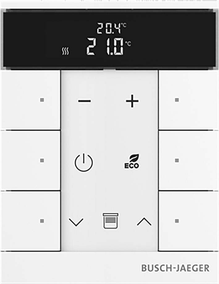 ABB Busch-Jaeger FaH Tenton thermostaat 6-voudig studiowit - 9paa00000111376 - 20090591